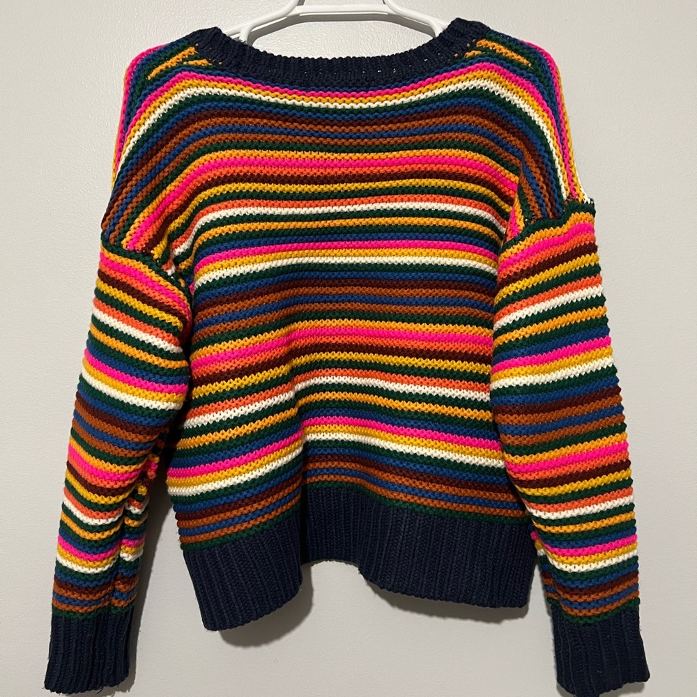 Forever 21 Pink and Orange Crew Neck Sweater